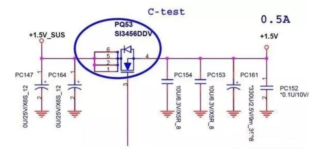 MOS管開關(guān)電壓導(dǎo)通或是斷開圖